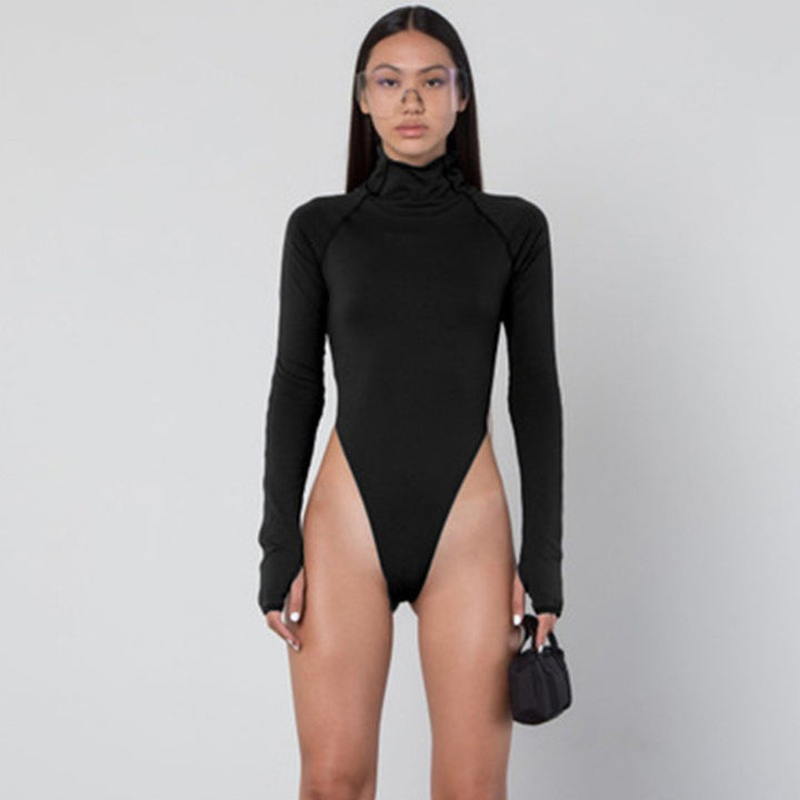 Damen Langarm-Bodysuit mit hohem Kragen und figurschmeichelndem Schnitt Drune