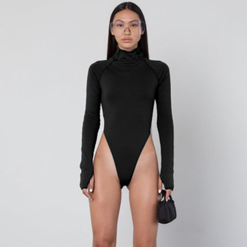 Damen Langarm-Bodysuit mit hohem Kragen und figurschmeichelndem Schnitt Drune