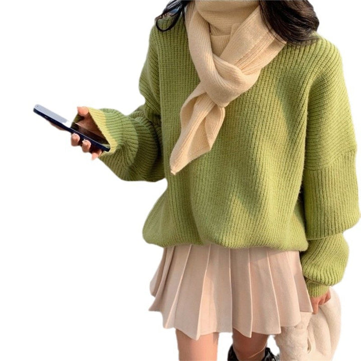 Damen Oversized Strickpullover mit feinem Rippenmuster und lässigem Schnitt Drune