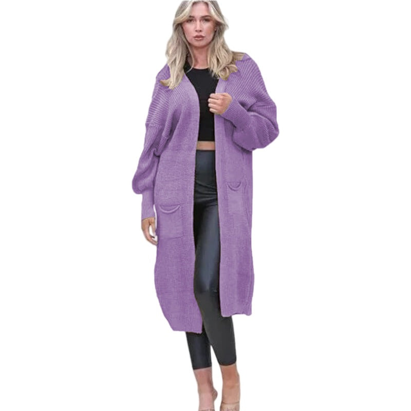 Damen Grobstrick-Cardigan mit offenen Taschen und lässigem Design Drune