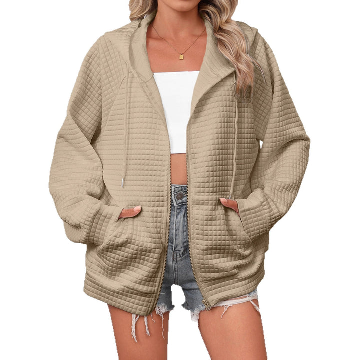 Damen Oversized Kapuzenjacke aus strukturiertem Material Drune