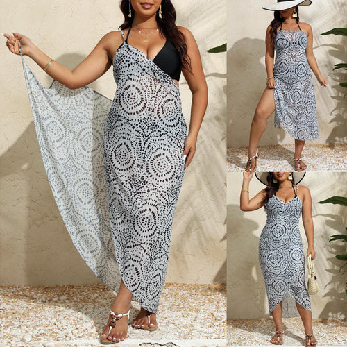 Damen Elegantes Sommerkleid mit zeitgenössischem Mustermix Drune