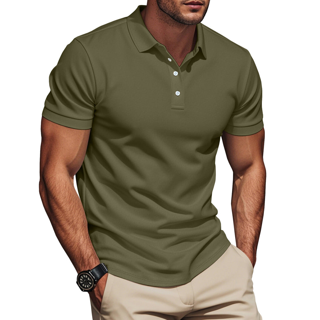 Herren nan Pima-Baumwoll-Polo mit Kentkragen, schmaler Silhouette und verstärkter Knopfleiste Drune