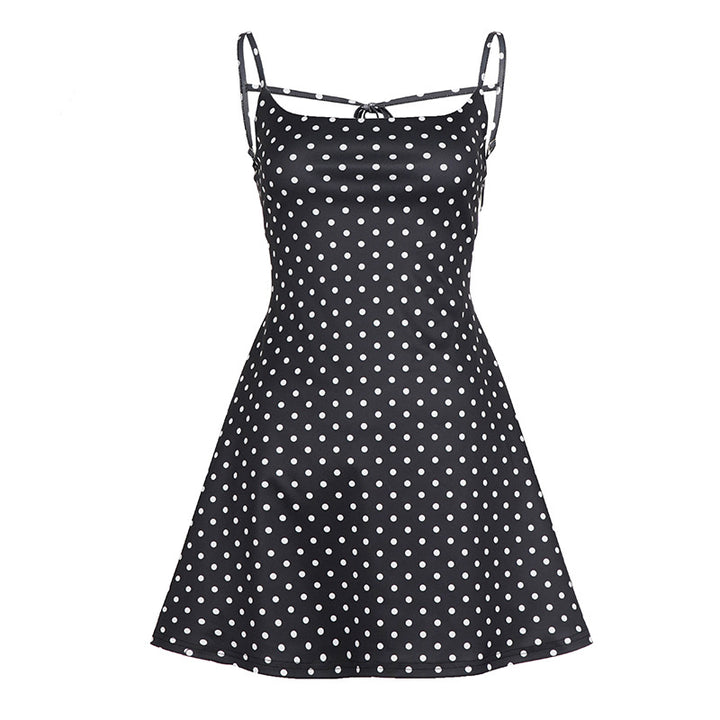 Damen ärmelloses Sommerkleid mit verspieltem Punktemuster Drune