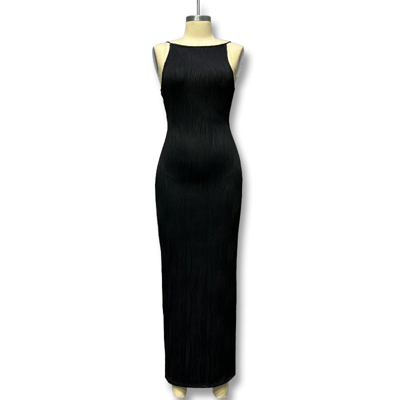 Damen Elegantes bodenlanges Kleid mit strukturiertem Design Drune