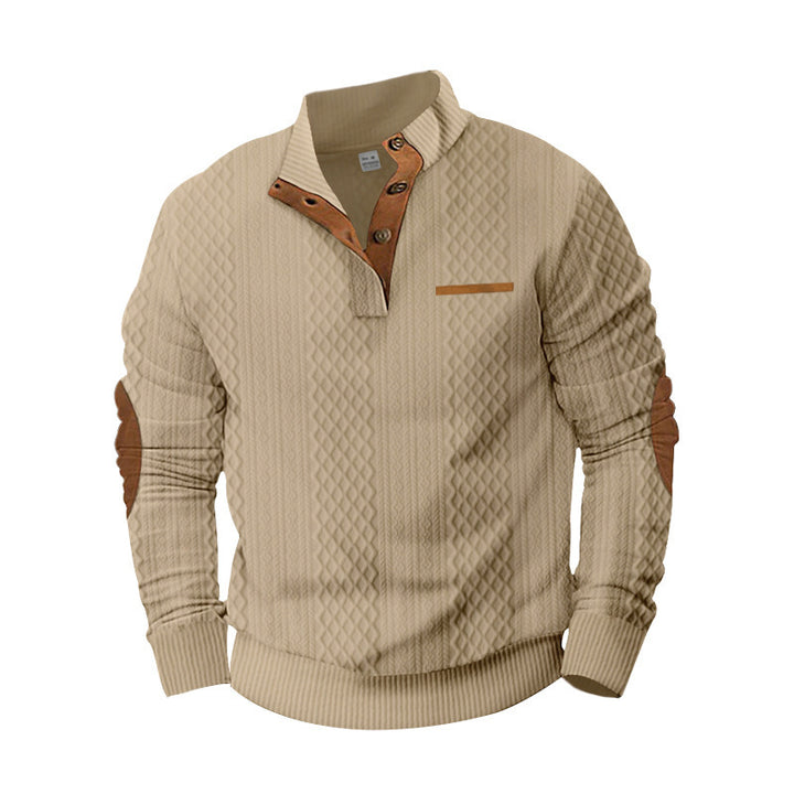 Herren Strickpullover mit modernem Kragen und strukturierter Oberfläche Drune