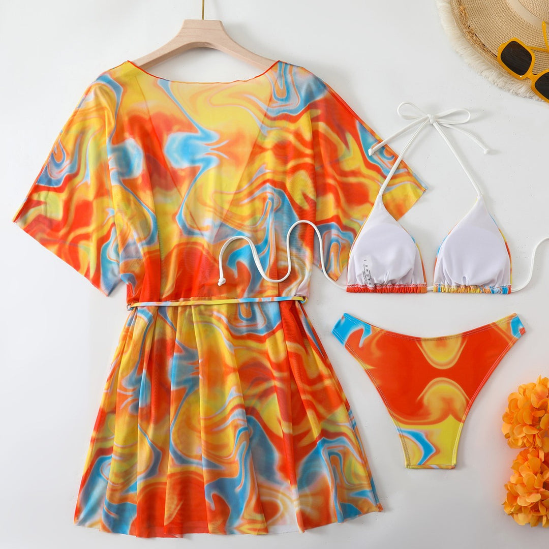 Damen Bikiniset mit passendem Wickelkleid Drune