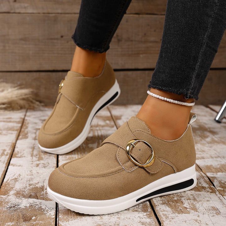 Damen Sneaker mit modischem Schnallenverschluss und bequemer Sohle Drune