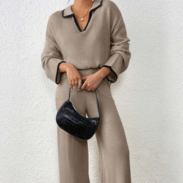 Damen Großer Strickpullover und lässige Pants Kombination Drune
