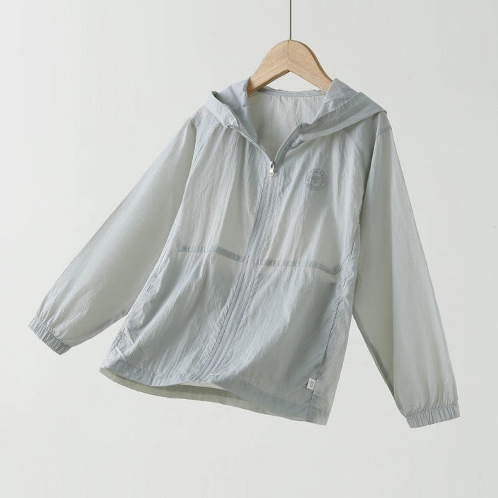 Unisex nan ultraleichte Kapuzen-Sommerjacke mit durchgehendem Reißverschluss und elastischen Bündchen  Drune