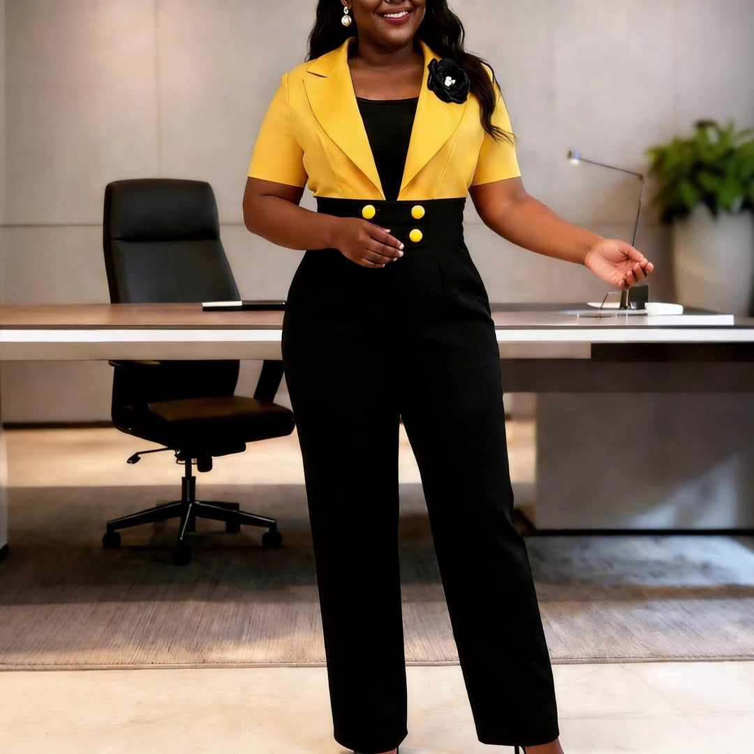 Damen eleganter Jumpsuit mit tailliertem Design und auffälligen Details Drune