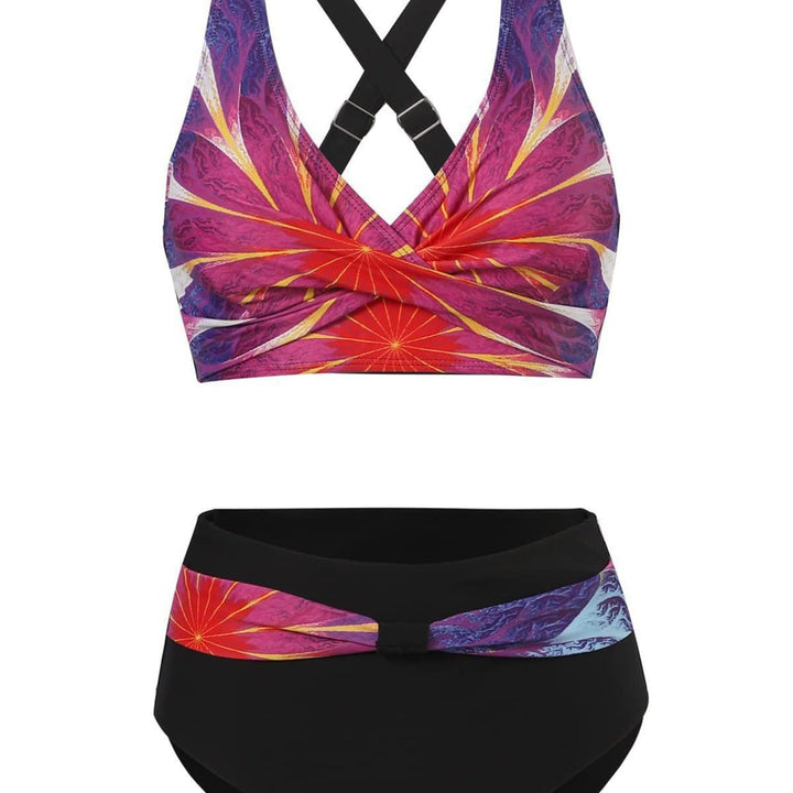 Damen Bikiniset mit multifunktionalem Oberteil und hochbundiger Bikinihose Drune