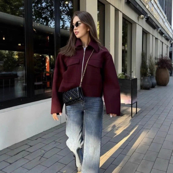 Damen lässige Steppjacke mit großen aufgesetzten Taschen und modernem Schnitt Drune