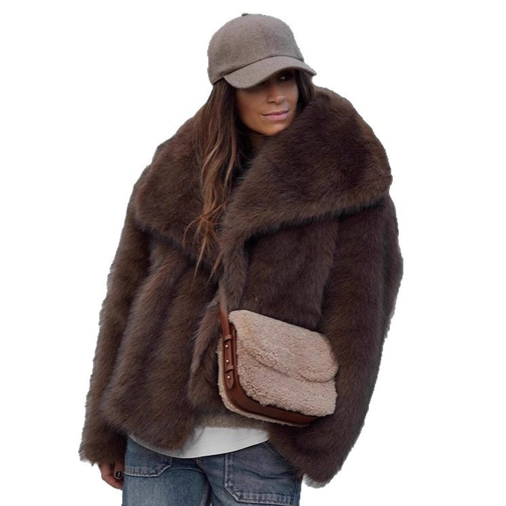 Damen Fashionable Plüschjacke Drune