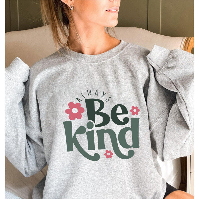 Damen Sweatshirt mit motivierender Botschaft und modischem Puffärmeldesign Drune