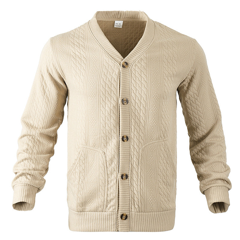 Herren Strickjacke mit hochwertigem Strukturmuster und modernen Knöpfen Drune