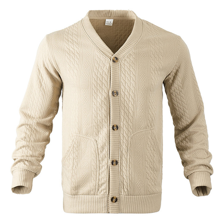 Herren Strickjacke mit hochwertigem Strukturmuster und modernen Knöpfen Drune