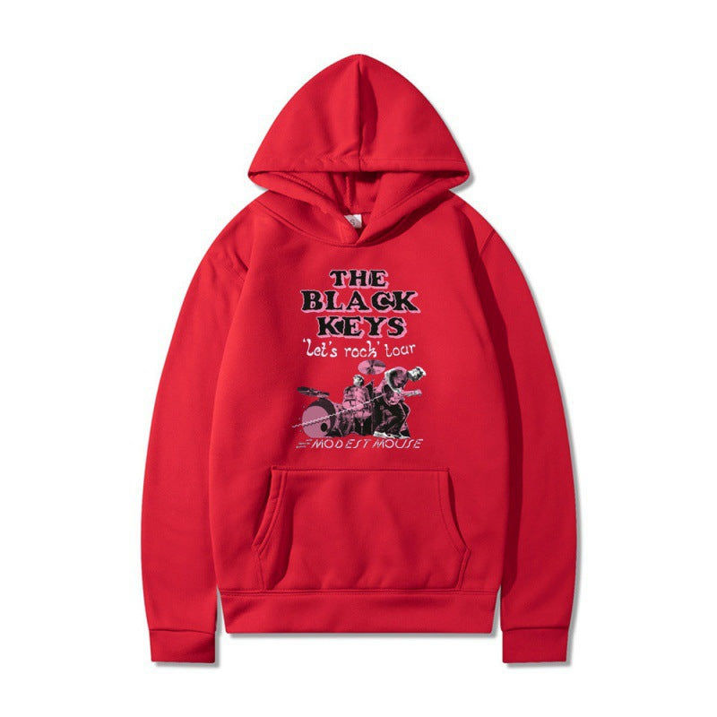 Damen Kapuzenpullover mit kreativem Rockband-Design und komfortabler Passform Drune