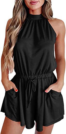 Damen Jumpsuit mit hohem Kragen und tailliertem Schnitt Drune