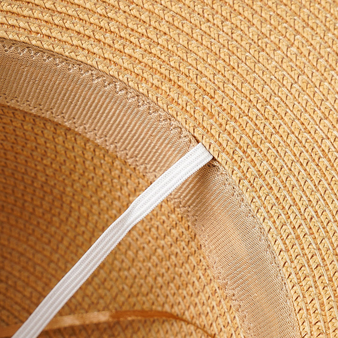 Damen Eleganter Sonnenhut mit breiter Krempe und stilvollem Satinband Drune