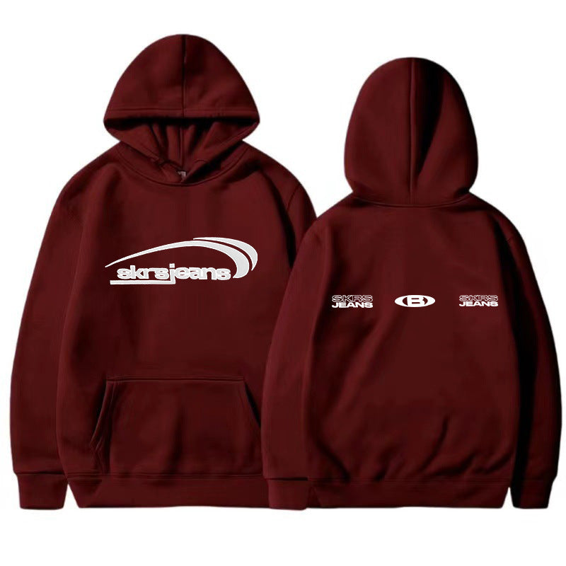 Damen Kapuzensweater mit modernem Logo-Design und praktischen Kängurutaschen Drune