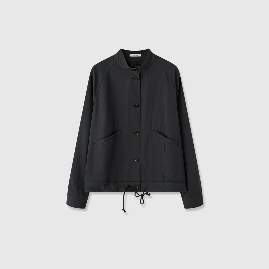 Damen Übergangsjacke mit Kapuze und verstellbarem Bund Drune