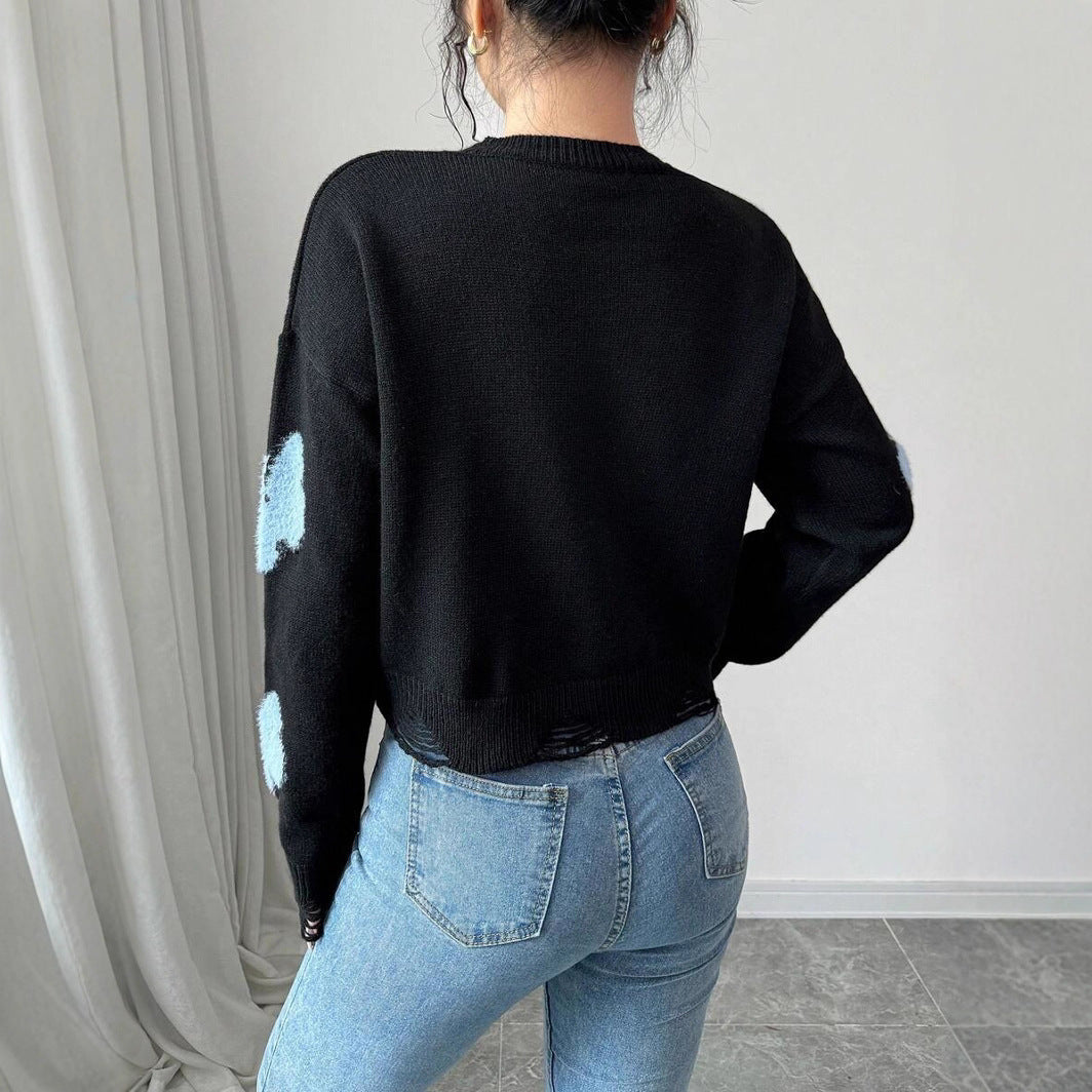 Damen Modischer Pullover mit verspieltem Schmetterlingsdesign Drune