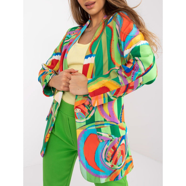 Damen Eleganter Blazer mit buntem Muster und modernen Akzenten Drune