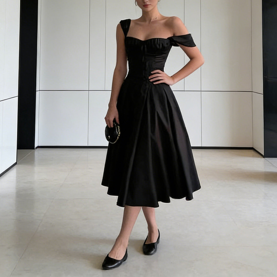 Damen Elegantes Ballkleid mit Raffungen und trägerlosem Oberteil Drune
