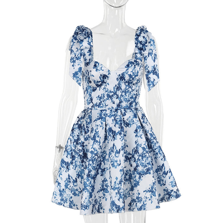 Damen verspieltes Sommerkleid mit Volanträdern und floralem Druck Drune