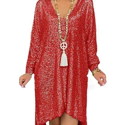Damen Glitzerndes Kaftan-Kleid im lässigen Schnitt Drune