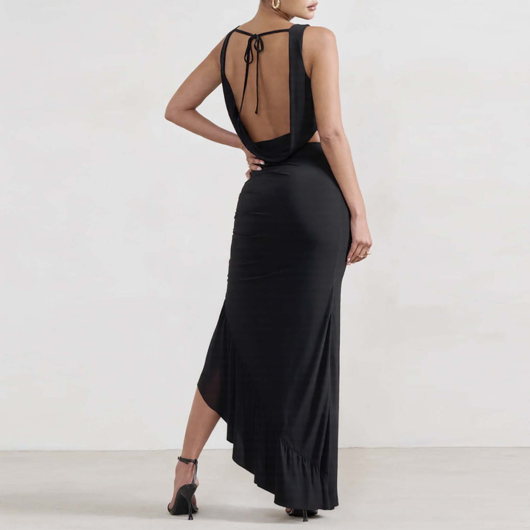 Damen Elegantes Crop-Top und Maxi-Rock Set mit hohem Schlitz Drune