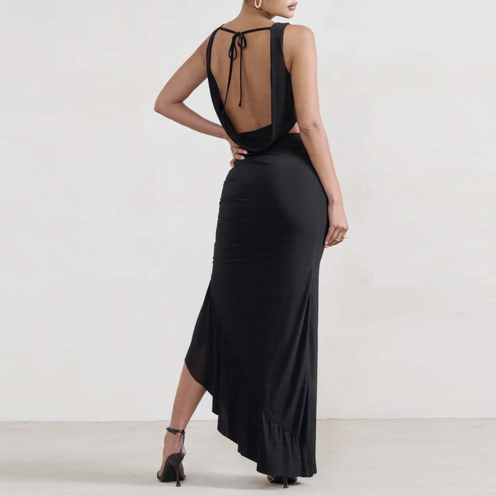 Damen Elegantes Crop-Top und Maxi-Rock Set mit hohem Schlitz Drune