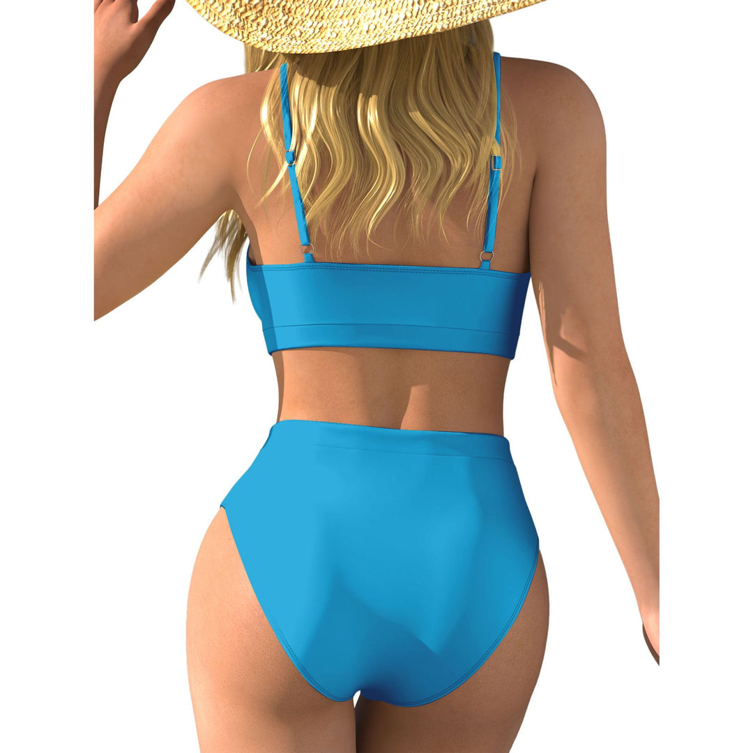 Damen Hochtaillierter Bikini mit Crop-Top Drune