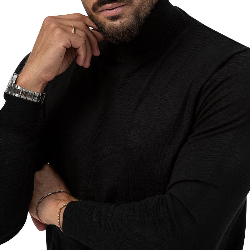 Herren eleganter Pullover mit Stehkragen und feiner Strickstruktur Drune