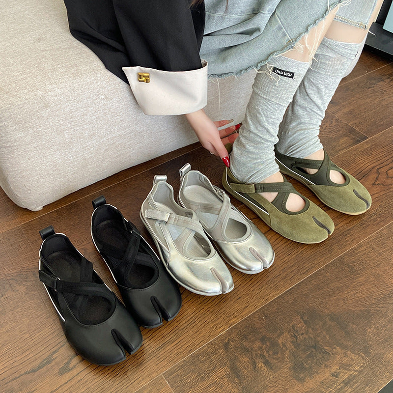 Damen Sportliche Ballerinas mit flexiblem Riemchen und atmungsaktivem Obermaterial Drune