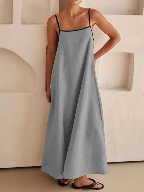Damen luftiges Maxikleid mit feinen Trägern und elegantem Schnitt Drune