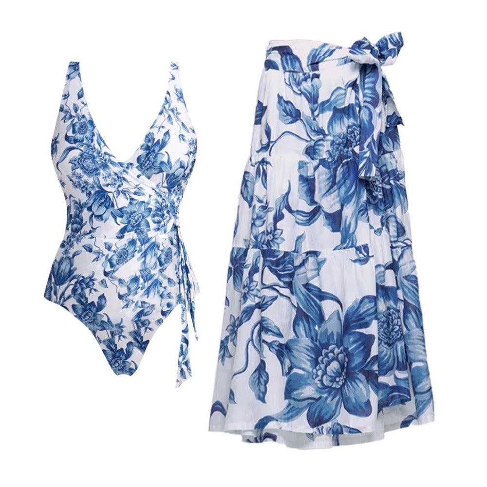 Damen Hoch tailliertes Bikiniset mit floralem Design Drune
