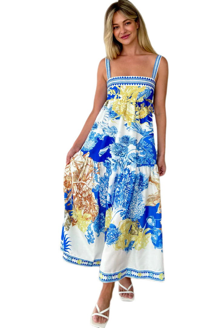 Damen Maxikleid mit floralem Design und luftiger Passform Drune