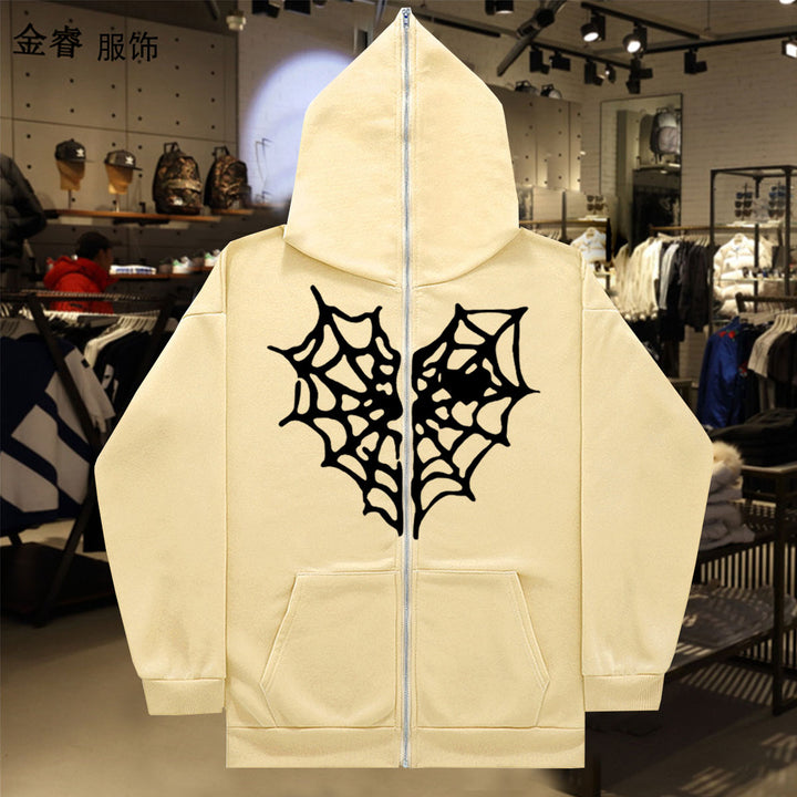 Damen Hoodie mit auffälligem Spinnennetz-Design Drune