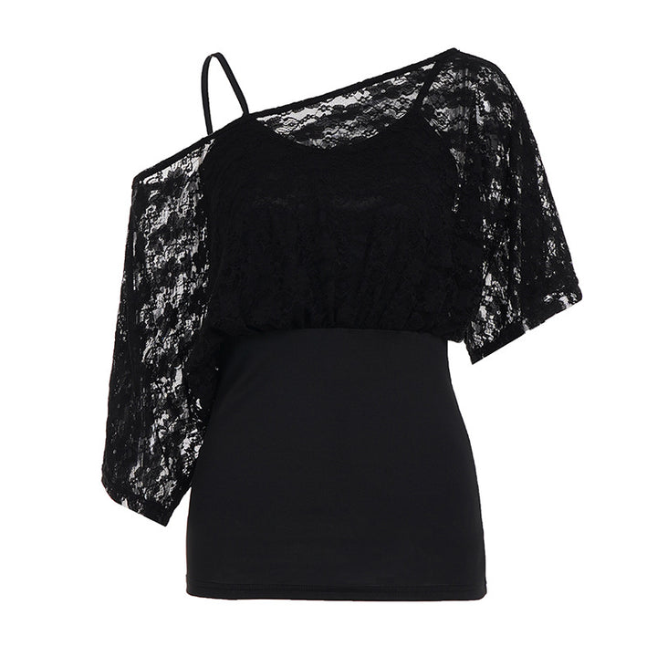 Damen Spitzenshirt mit figurbetontem Unterteil Drune