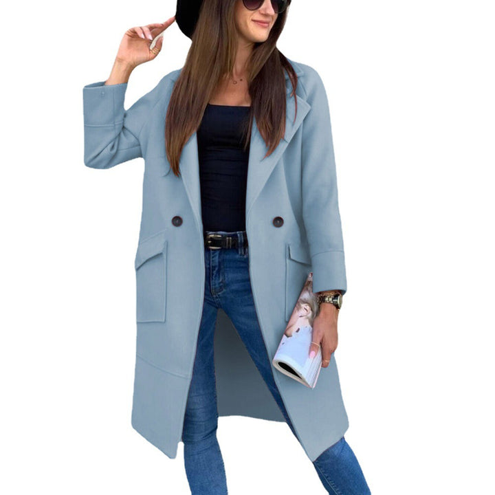 Damen eleganter Trenchcoat mit doppelter Knopfleiste und praktischen Taschen Drune