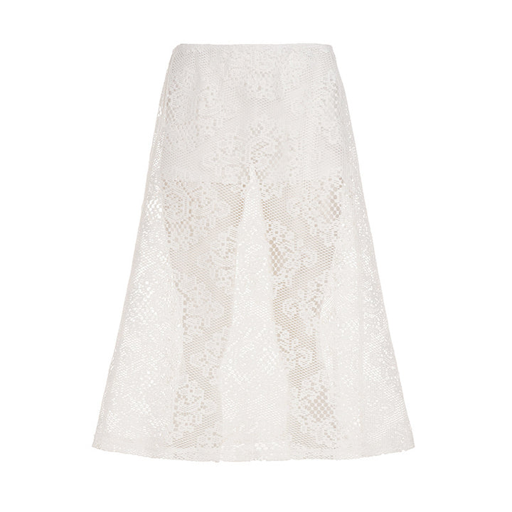 Damen Maxi-Rock aus exquisitem Spitzengewebe mit seitlichem Schlitz Drune