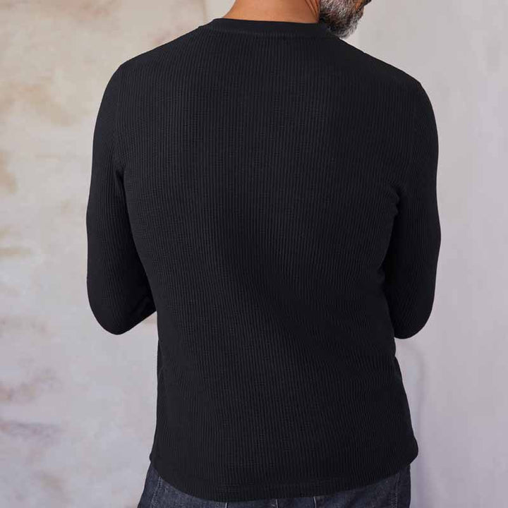 Herren Strick-Thermo-Oberteil mit Knopfleiste Drune