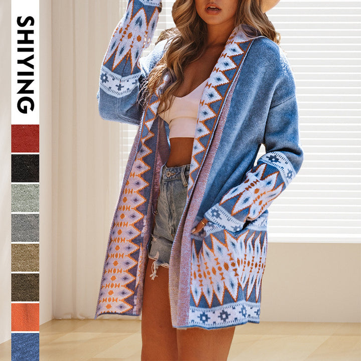 Damen Cardigan mit kunstvollem Muster und weichem Material Drune