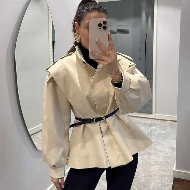 Damen modische Blazerjacke mit angeschnittenen Ärmeln und figurbetontem Schnitt Drune