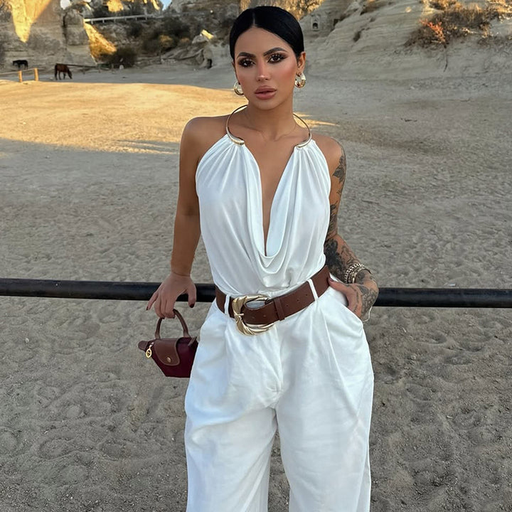 Damen Wickeltop mit raffiniertem Ausschnitt und eleganter Drapierung Drune