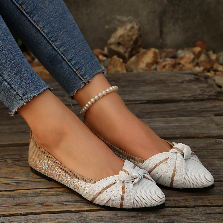 Damen Ballerina Schuhe mit eleganter Schleife Drune