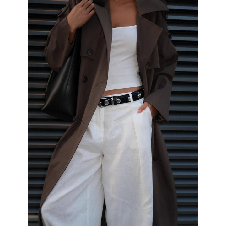 Damen eleganter Trenchcoat mit modernen Details und schmaler Silhouette Drune