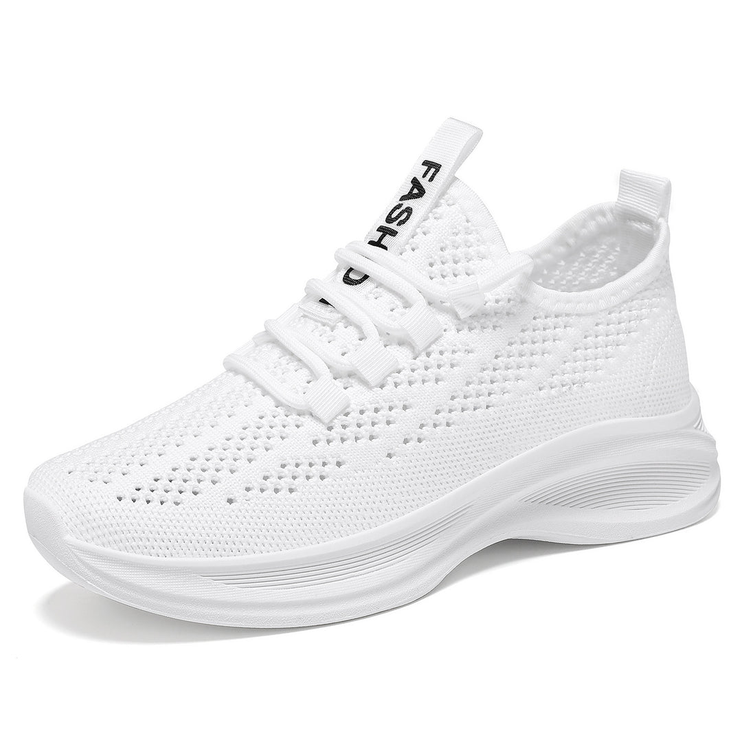Damen nan gestrickter Slip-On Komfort-Sneaker mit sockenähnlichem Schaft, atmungsaktivem 3D-Mesh und gedämpfter EVA-Keilsohle Drune
